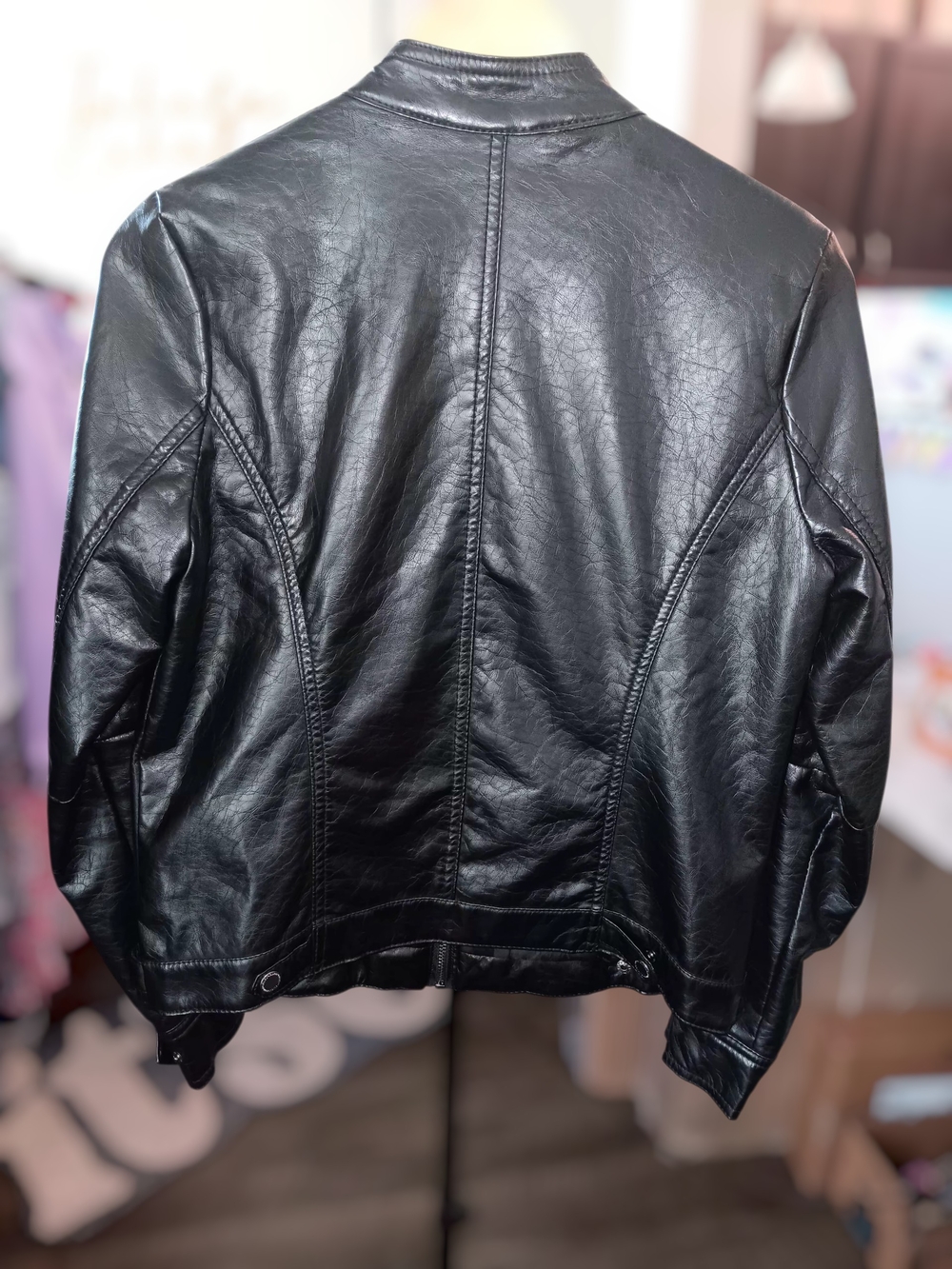 Jou Jou Black Leather Moto Jacket - Picture 2 of 3